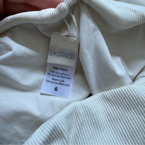 L*SPACE Anja Lace Up Cream One Piece Swimsuit - Picture 5 of 8